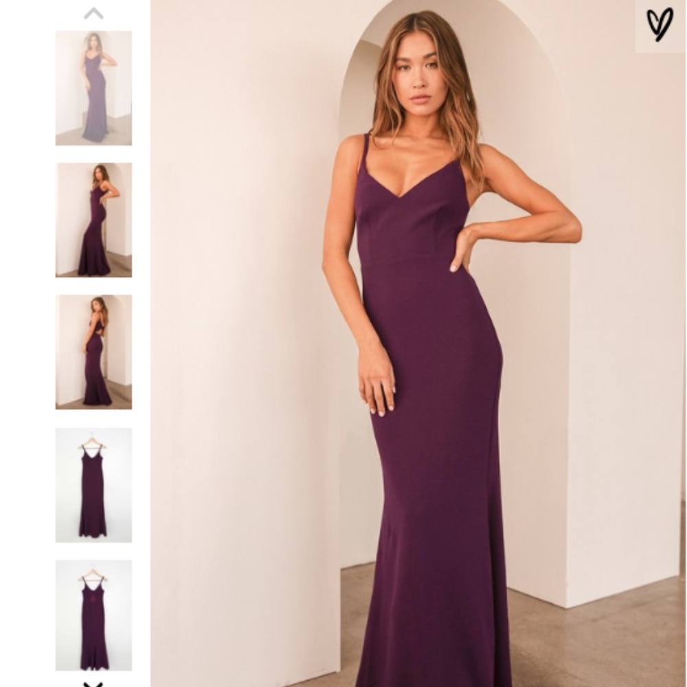 NWT!! Purple Backless Mermaid Maxi